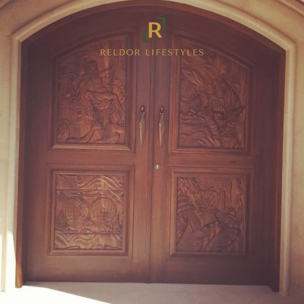 Custom vijayvada design carved main door